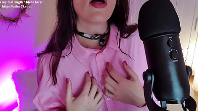 Sensual wet mouth and pussy sounds ASMR SPIT FETISH