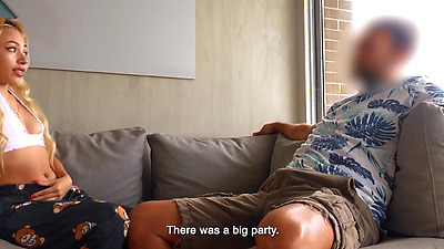 Big arse Latina Joselyne riding big white penis before hardcore sex in doggystyle