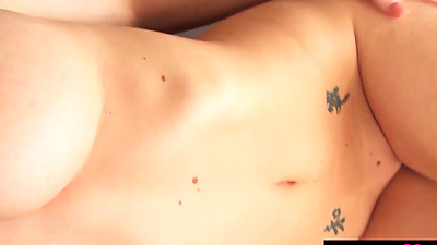 Glamorous redhead teen Leanna Decker presenting her massive natural boobs