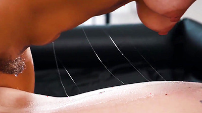 Hot big tit blondie babe gives nur massage and a wet handjob to her customer