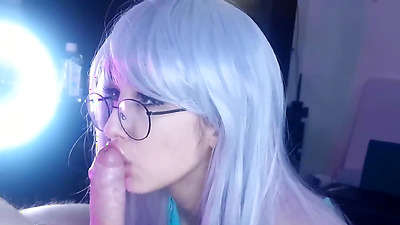 Cute 18 year old edges and deepthroat, with assjob & titfuck