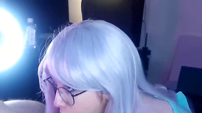 Cute 18 year old edges and deepthroat, with assjob & titfuck