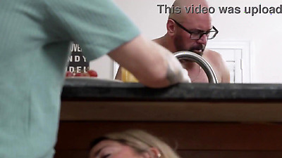 Underfucked stepmom fucks stepson behind husband's back