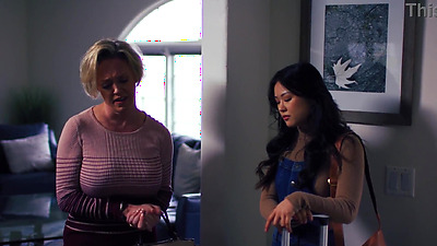 Asian lesbian teen seduces her stepmoms big boobs mature bestie