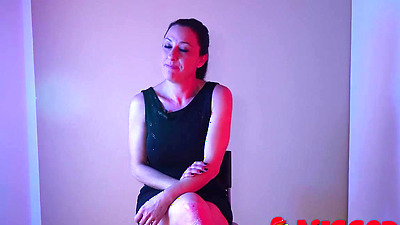 The mature Paula Ortiz is afraid of a black shaft... In night vision you can’t see anything!