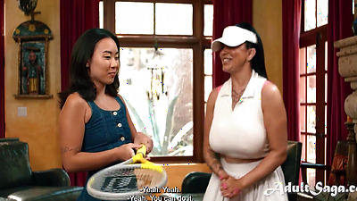 Smashing Her step MOMS Big Boing Boobs Before She Can Smash Tennis Balls - Romi Rain, Kimmy Kimm