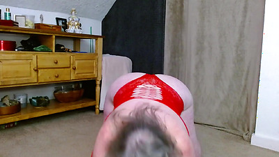 1224 Red lingerie and Nude stretching and yoga. Finishing with a 90 second race to cum from Sexy Fun DawnSkye1962