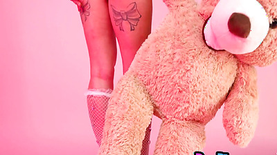 Big tits petite brunette shows sexy body and enjoyed cute posing session