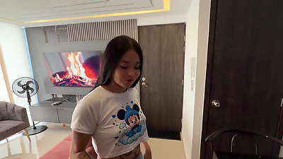 Latina neighbor likes to sneak into her neighbors' house looking for a hard fuck and a cumshot inside her. H.L.