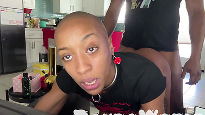 Bald Ebony Anal Submissive Bitch Gets Her Anus Destroyed by BBC!