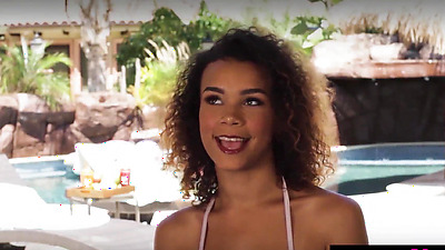 Ebony MILF Misty Stone and her naked big boobed GFs washing a car outdoor