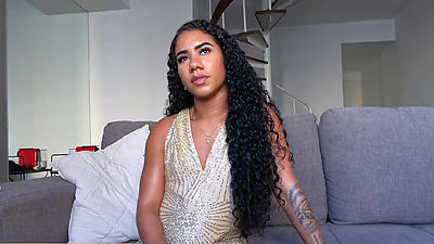 Big booty Latina Charmaine pounded perfect Latin big butt on huge white shaft