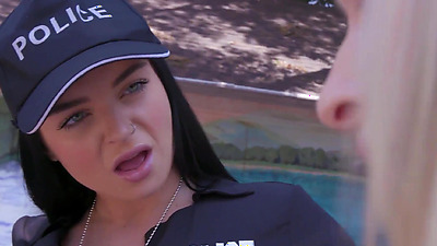 FamilyOrgasm - Gossip Neighbourhood Cop Jails a Teen after Feeding with her Stepbrother's Cums