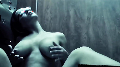 Horny Office Employee stops the elevator then fucks herself in it