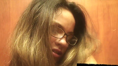 Horny Office Employee stops the elevator then fucks herself in it