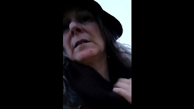 2025 02 26 Submissive F in harness exhibits herself in town