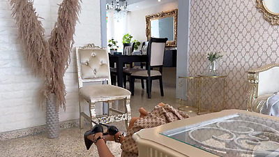 MILF Stepmom Stuck And Fucked Under Table By Her Horny Stepson