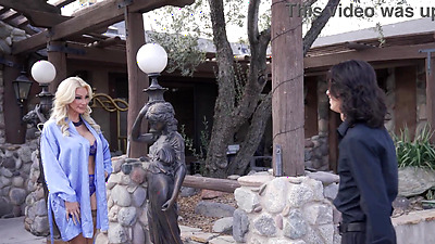 Rich Cougar MILF Brittany Andrews plays with her new boy toy