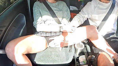 Cute Teen Finger Fucked By her StepDad While Driving!!