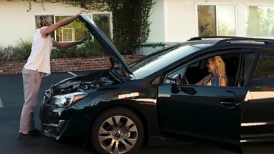 Beautiful MILF need some help with her car and with her tremlbling mature pussy as well