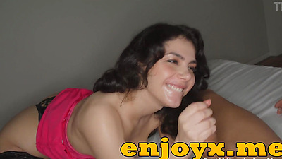 Valentina Nappi, a brown-haired superstar with a unshaved pussy, gives an awesome cowgirl rail while deep throating a yam-sized weenie in utter HD.