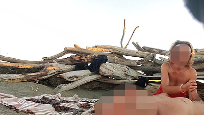 Public flashing in nude beach sucking and Cumshot of Big Penis in Front of Everyone - MissCreamy