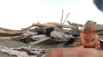 Public flashing in nude beach sucking and Cumshot of Big Penis in Front of Everyone - MissCreamy