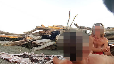 Public flashing in nude beach sucking and Cumshot of Big Penis in Front of Everyone - MissCreamy