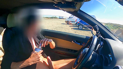 FACE REVEAL of the two girls: cock flash exhibitionism in car for two perfect body girls.