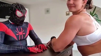 Sexy Fbb Vladislava Galagan Armwrestling Her Dominated Spiderman Boy Toy