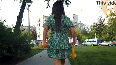 The Hottie flashing her pussy and tits in the public places!