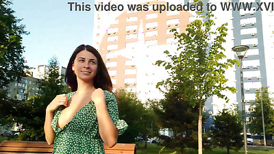 The Hottie flashing her pussy and tits in the public places!