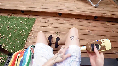 Sunbathing Surprise: Daisy Phoenix and Ethan's Steamy Encounter