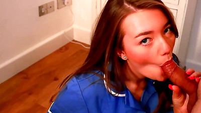 Teen Nurse Shows Off Her Oral Skills part1
