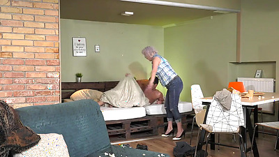 Old Cleaning Lady Fucks Slobby Home Owner