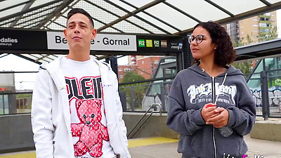 Seducing young Lily Morena at the street. This chick's in love for hardcore studs!