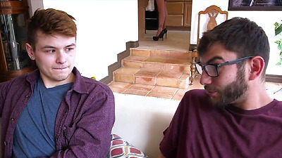 Claudia having a free booty fuck day and her stepsons really enjoying the idea