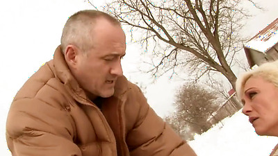 Horny Granny Sitting By The Road For Some Fuck