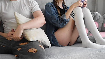 Stepsister helped me cum | Cum in her