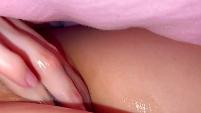 Naughty Asian's Night Masturbation While Pussy Flows Even More