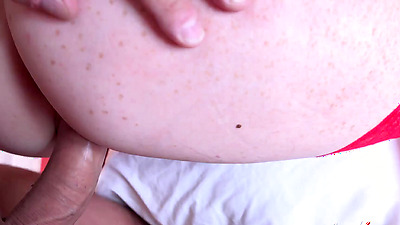 Busty Redhead In Hot Lingerie Is Spoiled By Two Guys