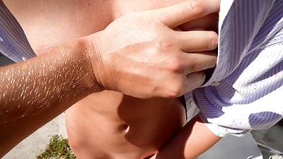 Step Mom Squirts accidentally while helping Stepson to cum in her panties