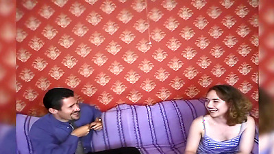 Giggly innocent college students first time porn casting