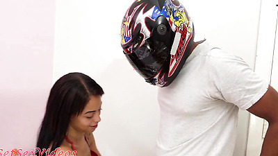 Polly Petrova fucking the delivery biker without seeing his face - Trailer