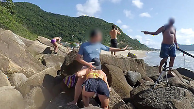 Passers-by were outraged, but she continued to suck and beg to fuck her booty