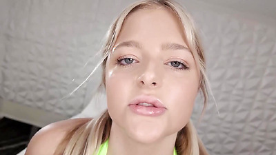 Blonde Teen INCREDIBLE BBC Interracial Blowjob