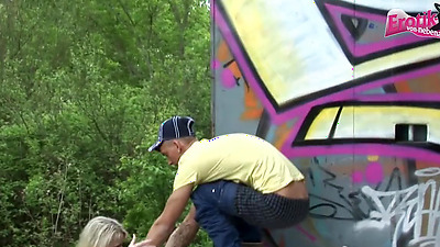 3 Hole Outdoor Sex With Petite German Woman