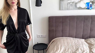 Beautiful Hot Blonde Puts On Stockings For Sex With Her Lover