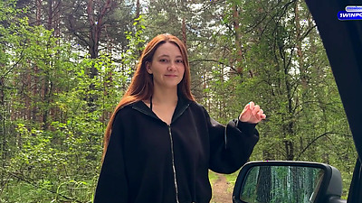 Helped a red-haired athlete in the forest