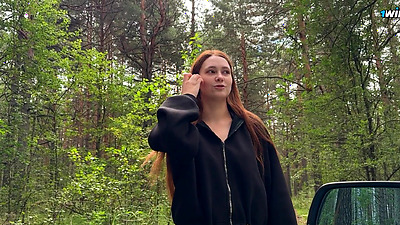 Helped a red-haired athlete in the forest